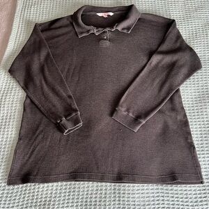 Vintage Victorias Secret Pajamas Womens Large Gray Waffle Y2K 90s Thermal Shirt